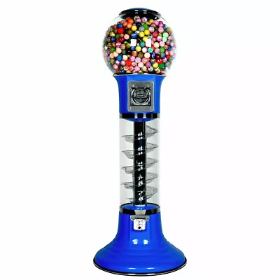 Wiz-Kid Spiral Gumball Machine Blue Blue Track Color 25 Cents Coin Mech • $929.99