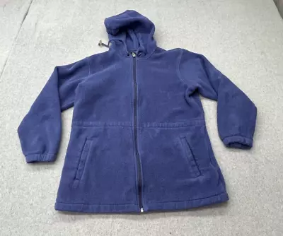 Vintage Lands End Coat Jacket Womens Small 6-8 Fleece Purple Pocket Full Zip • $19.99