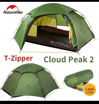 BRAND NEW Naturehike Cloud Peak 2   😄T SHAPED ZIPPER  😄 & Footprint  • £149.99