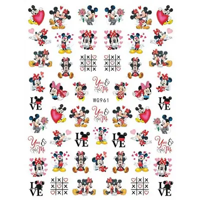 Nail Art Stickers Transfers Self Adhesive Mickey Mouse Minnie Mouse Stickers 961 • $3.10
