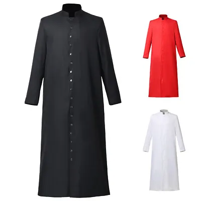 Roman Men Cassock Robe Vestments Clergy Stand Collar Priest Orthodox • $39.99