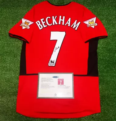 David Beckham SIGNED Man United Home Shirt/Jersey + COA 02/04 • £49.99