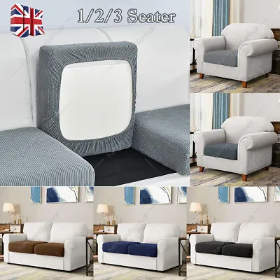 Sofa Seat Cover Covers Seater Couch Slipcover Cushion Elastic Settee Protector • £6.45