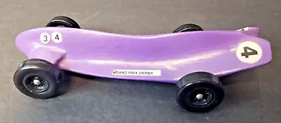 Vintage Pinewood Derby Racer Toy Race Car Hand Made Boy Scouts Car Purple • $49.99