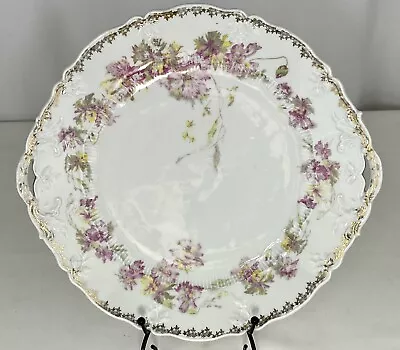 Antique Porcelain  Carl Tielsch C.T. Germany Floral Double Handle 10” Plate • $29.99