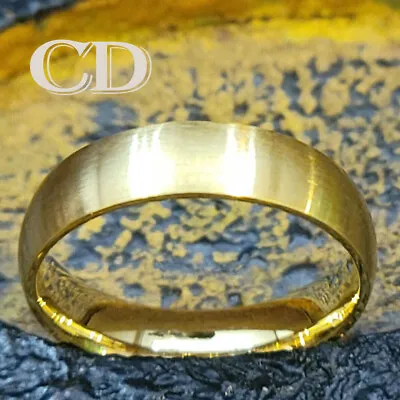 Men's Matte Gold Wedding Ring - Matte Gold Wedding Ring For Him • $11.50