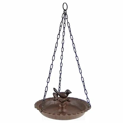 Bird Feeder Dish Hanging Chain Cast Iron Bird Center Heavy Duty Garden Decor  • $26.95