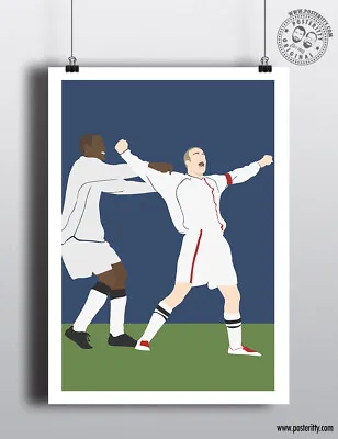 DAVID BECKHAM  Greece Goal Minimalist England Football Poster Minimal Posteritty • £4.50