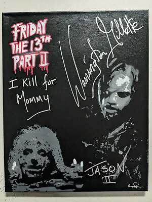 WARRINGTON GILLETTE Signed Jason Friday The 13th 16x20 Pop Art Painting COA A • $99.50