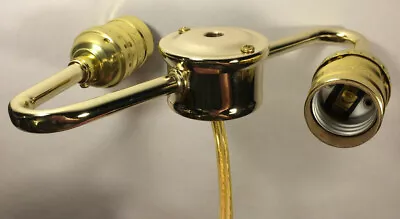 $32.95 • Buy New Wired S-Type 2-Arm Lamp Cluster Body W/ Keyless Sockets, Brass Plated LC408K