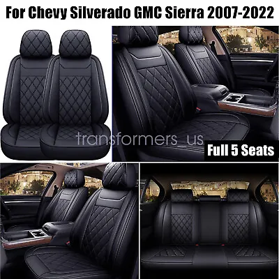 For Ford Car 5-Seat Covers Waterproof PU Leather Front And Rear Cushion Black US • $96.49