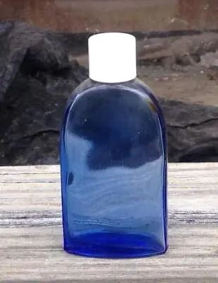 Evening In Paris Small Vintage Cobalt Blue Perfume Bottle White Top • $21.90