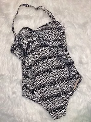 Isabel Maternity D/DD Medium Swimsuit One Piece Swimsuit Halter Gray • $30