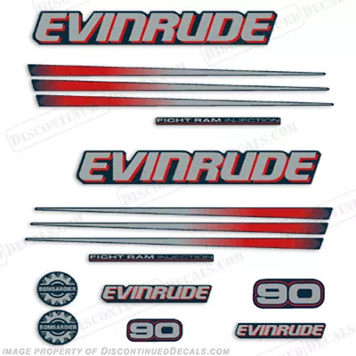 Fits Evinrude 90hp Bombardier Outboard Decal Kit Blue Cowl 2002-2006 Engine • $89.95