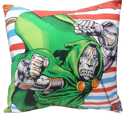 Dr Doom Marvel Comics Vintage Fabric Cushion - Alien Couture • £19.99