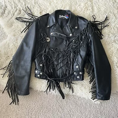 $399.99 • Buy Schott Jacket Leather Biker Moto Cafe Racer Vintage 70's Fringe Tag Size 14