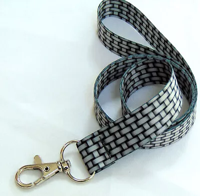 SILVER GREY CHAIN WEAVE   20mm Neck Strap Lanyard For ID & Keys. Free UK Post. • £2.99