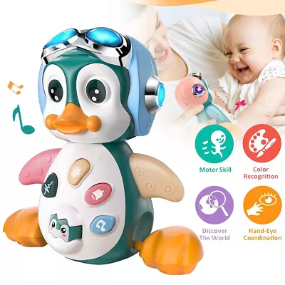 Baby Toys For 1 Year Old Penguin Dancing Crawling With Lights Boy Girl Gifts • $18.79