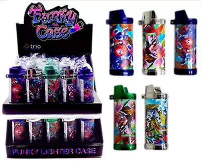 Funky Butterfly Lighter Cover Case Fits Large Bic Lighter Stand Up Colourful X 4 • $24.99