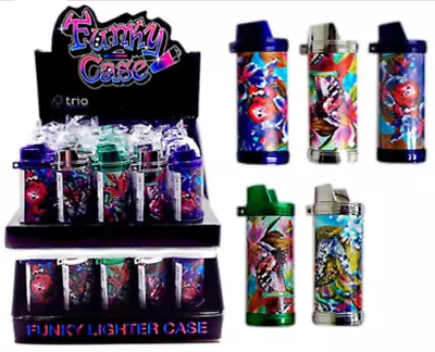 Funky Butterfly Lighter Cover Case Fits Large Bic Lighter Stand Up Trio Colour • $13.99