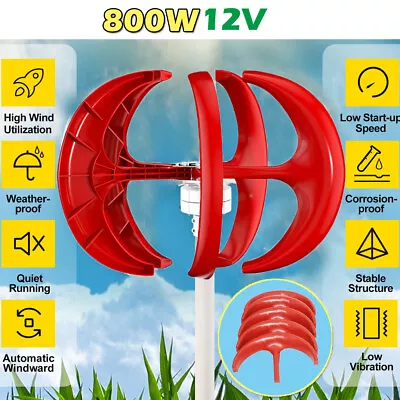 Wind Generator Power Turbine Wind Turbine 12V 5 Blades W/MPPT Charge Controller • $425.26