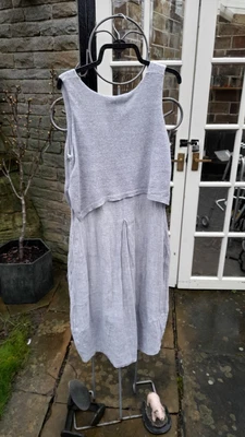 £22.30 • Buy Crea Concept Grey Linen Sleeveless Dress (40)