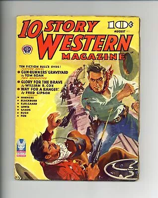 10 Story Western Magazine Pulp Aug 1943 Vol. 22 #1 VG Low Grade • $6