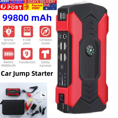 $63.89 • Buy 99800mAh Portable Car Jump Starter Booster Kit 12V Battery Charger Power Bank