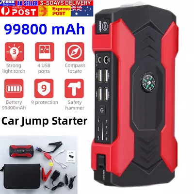 99800mAh Portable Car Jump Starter Booster Kit 12V Battery Charger Power Bank • $61.89