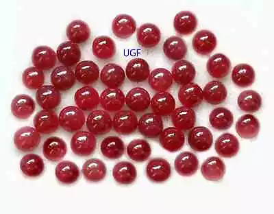 AAA Natural Ruby Round Flat Back Cabochon Size 2X2MM To 8X8MM Loose Gemstone • $21