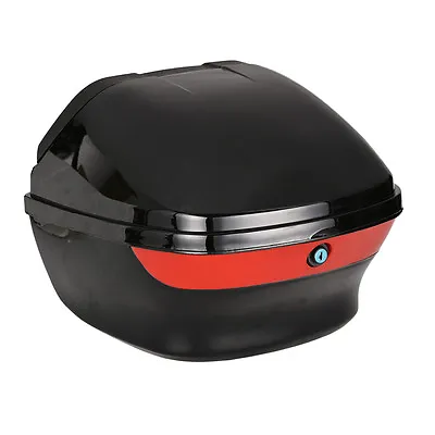 Motorcycle Top Box Luggage Helmet Storage Motorbike Back Rear Trunk Case Moped • $211.16