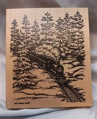 Northwoods Scenery Outdoor  Locomotive Train Stamps 4.75 X4  • $8
