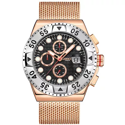 Mens Automatic Watch Rose Gold Capital Stainless Steel Mesh Bracelet GAMAGES • £59.99