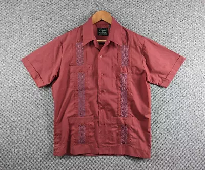 £49.50 • Buy HABAND OF PATERSON Guayabera Vintage Men's Pink Cuban Hawaiian Canvas Shirt - M