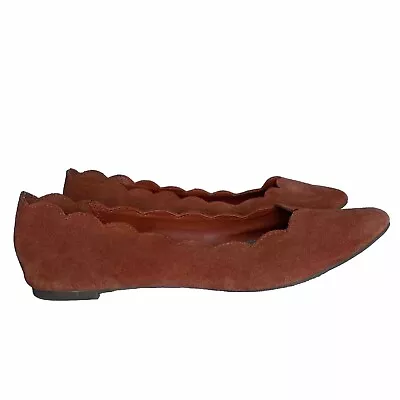 MIA Abie Suede Scalloped Edge Flats Women’s Size 10M Rust Casual Business • $22