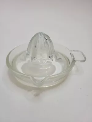 Vintage Orange Reamer Clear Glass Citrus Juicer Lemon Finger Handle Spout • $12.99