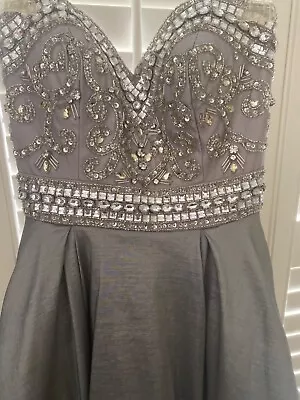 Mac Duggal Sz 6 Prom Pageant Dress Slate Gray Ball Gown Style Sweetheart Neck • $135