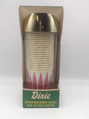 Vintage Dixie Cup Dispenser Wall Mount Silver Top With 9oz Cups New In Box • $45