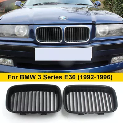 Matte Black Front Bumper Kidney Grill Grille For 1992-1996 BMW E36 M3 318i 325i • $27.89