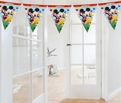 Mickey Mouse Clubhouse Themed Bunting Flags 2.3m. Mickey Mouse Party Decorations • £6.75