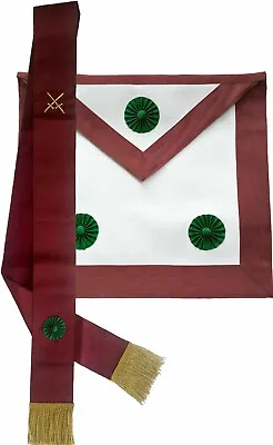 Masonic Knight Mason Regalia Apron & Sash Set Hand Embroidered • $79.99