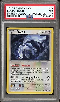 $0.99 • Buy Pokemon Lugia XY Fates Collide Cracked Ice Holo Rare Promo #78 PSA 7 -469