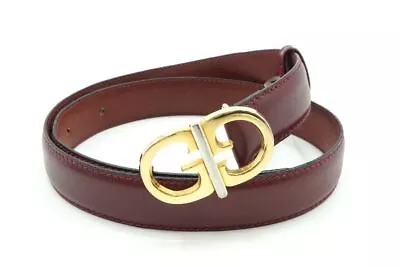 GUCCI Old Vintage 75 GG Buckle Belt Waist Mark Ladies Bordeaux 7887k • $170