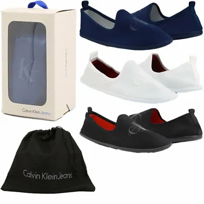 Calvin Klein Womens Tracy Slippers Slip On Shoes Travel Walking Gym Party Gift • £14.99