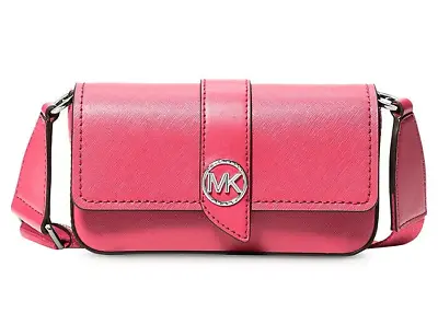 MICHAEL Michael Kors East West Mini Leather Sling Crossbody PINK  (198.00) • $88.20