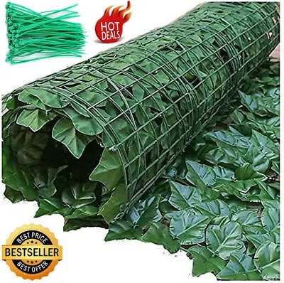 3-15M Artificial Hedge Roll Fake Ivy Leaf Garden Fence Privacy Screen Wall Panel • £16.85