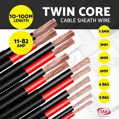 Electrical Wire Electric Twin Core Cable 2.5-6mm Gauge Caravan Extension 450V • $52.95