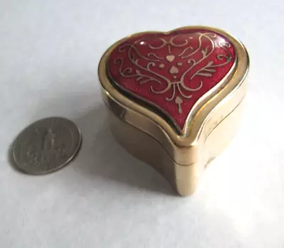 Mma Art Vintage Trinket Box 1985 Red Enamel Heart Rare Metropolitan Museum. • $19