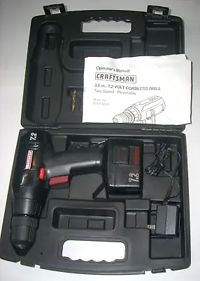 Craftsman 7.2 Amp Cordless Drill 3/8  Drive Reversible 2 Speed Mfg Refurbished • $39.95
