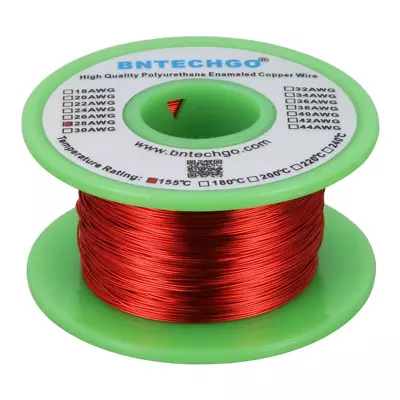 BNTECHGO 28 AWG Enameled Copper Magnet Wire - 4 Oz - 0.0122  Red • $16.49